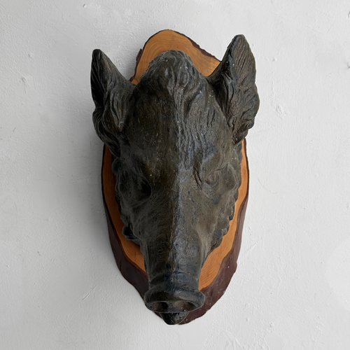 Early 20th-century Black Forest Carved Boar (BFBO-03)