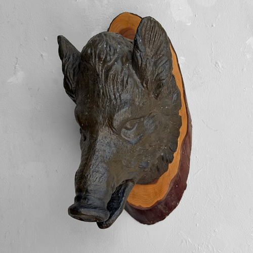 Early 20th-century Black Forest Carved Boar (BFBO-03)