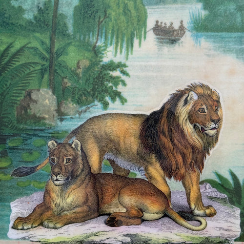 One-of-a-Kind Collaged Lion Mat (#22)