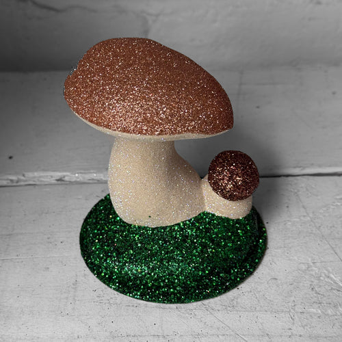 Ino Schaller Papier-Mâché Glitter Mushroom Couple