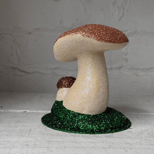 Ino Schaller Papier-Mâché Glitter Mushroom Couple