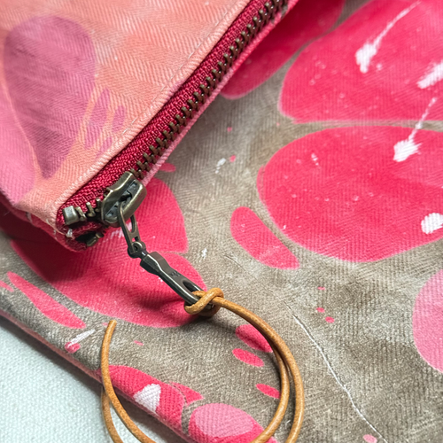 Hand Marbled One-of-a-Kind Zipper Pouch (#P14)