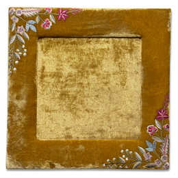 Liza Stems Silk Velvet Square Tabletop Frame in Antique Gold (#22)