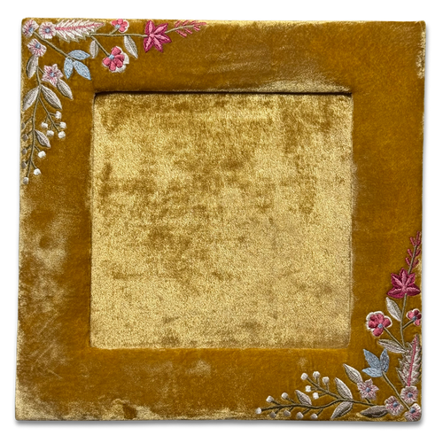 Liza Stems Silk Velvet Square Tabletop Frame in Antique Gold (#22)