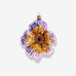 Yellow & Purple Pansy Blossom Ornament