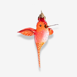 Orange & Red Hummingbird Ornament