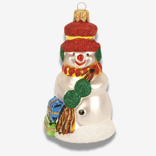 Snowman with Brush Ornament