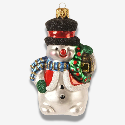 Snowman with Lantern Ornament