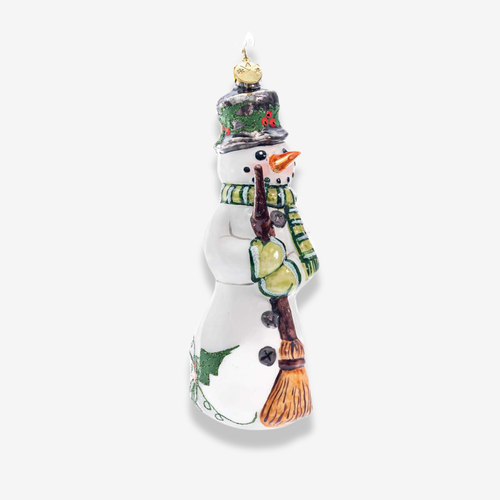 Snowman With Broomstick Ornament