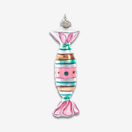 Pink and Green Striped Candy Ornament