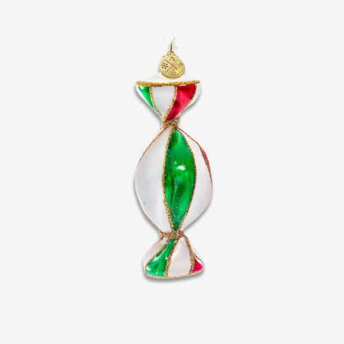 Red & Green Striped Candy Ornament