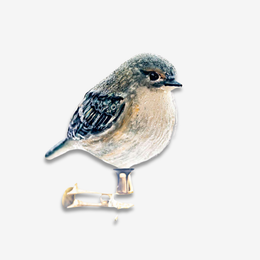 White & Grey Clip-on Bird Ornament