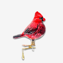 Red Clip-on Cardinal Bird Ornament