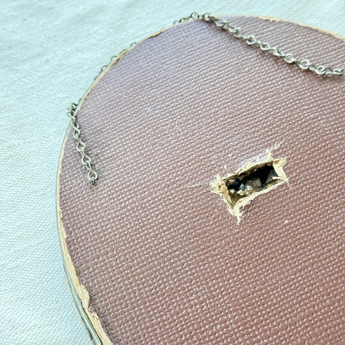 19th-century Italian Ex-Voto Sacred Silver Heart in Oval Hanging Case (No. 123)