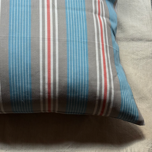 Custom 19th-century French Ticking Pillow (#3-13)