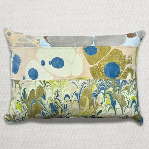 Hand Marbled One-of-a-Kind Pillow (SW08)