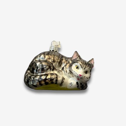 Lying Grey Cat Ornament