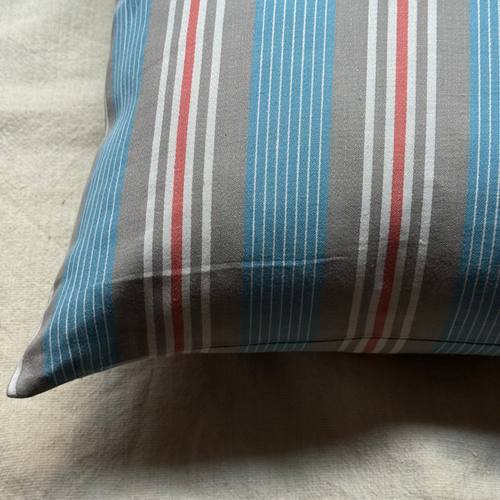 Custom 19th-century French Ticking Pillow (#3-13)