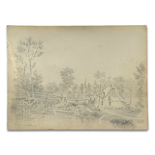 19th-century French Pencil Drawing by Alphonse Baril (#7)