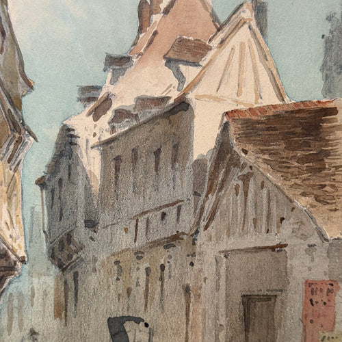 19th Century French Watercolor Painting by Alphonse Baril (#36)