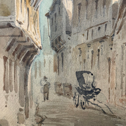 19th Century French Watercolor Painting by Alphonse Baril (#36)