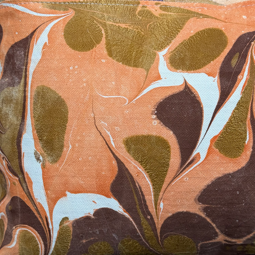 Hand Marbled One-of-a-Kind Pillow (26-11)