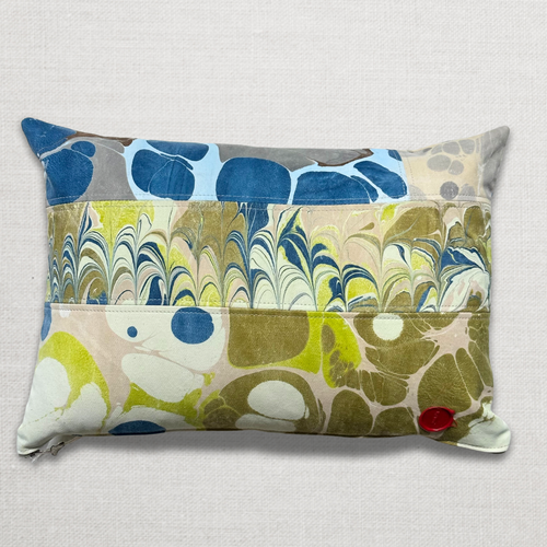 Hand Marbled One-of-a-Kind Pillow (SW08)