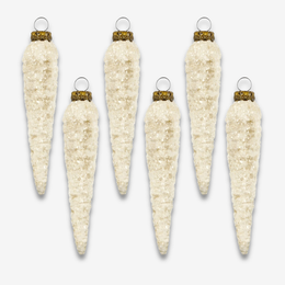 Set of 6 White Christmas Icicles No. 2