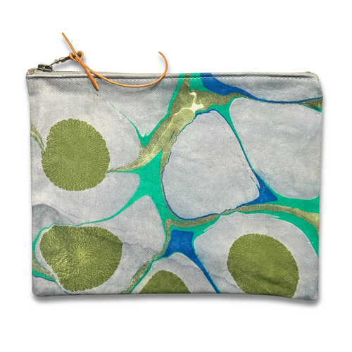 Hand Marbled One-of-a-Kind Zipper Pouch (#P16)
