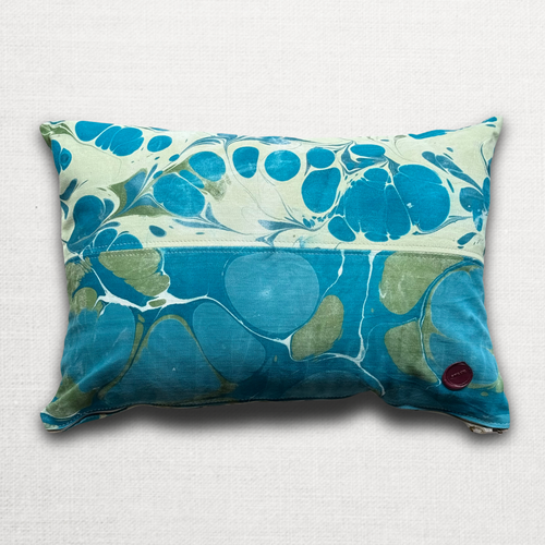 Hand Marbled One-of-a-Kind Pillow (26-12)