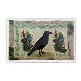 One-of-a-Kind Collaged Raven Mat (#25)