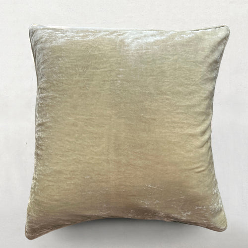 Plain Silk Velvet Cushion in Ice Blue