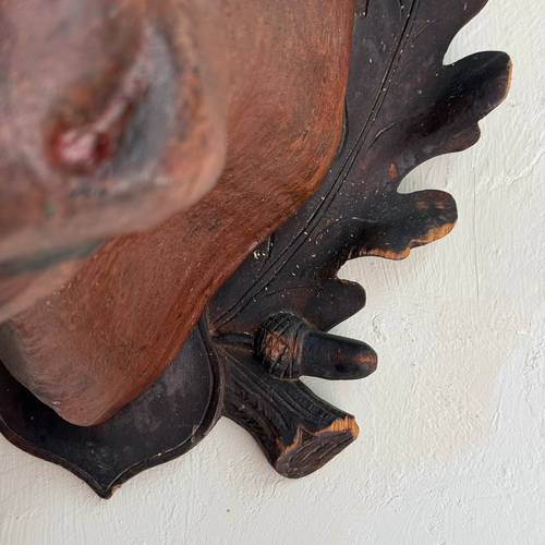 Early 20th-century Black Forest Carved Steer with Horns