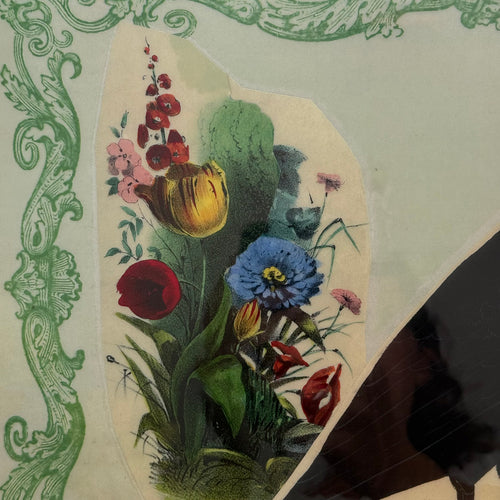 One-of-a-Kind Collaged Raven Mat (#25)