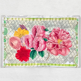 One of a Kind Collaged Flower Mat (#629)