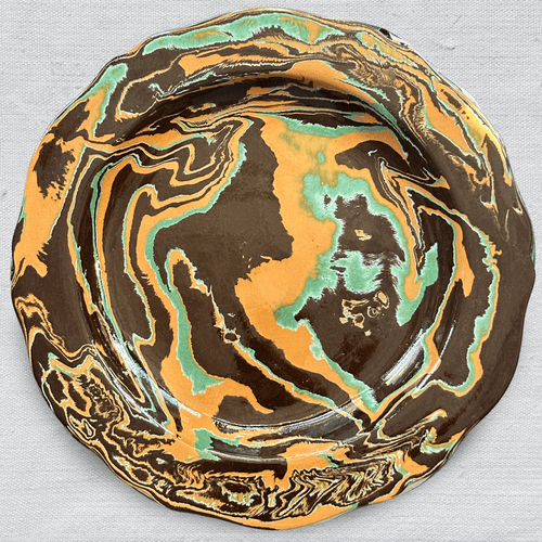 Marbled Scalloped Charger Plate in Byzance (1125)