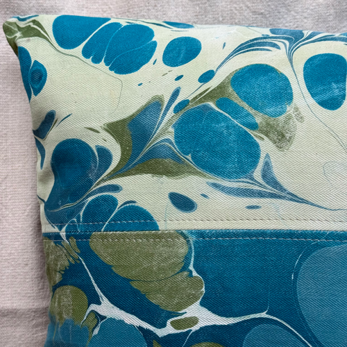Hand Marbled One-of-a-Kind Pillow (26-12)