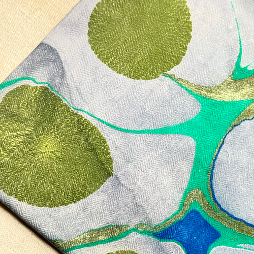 Hand Marbled One-of-a-Kind Zipper Pouch (#P16)