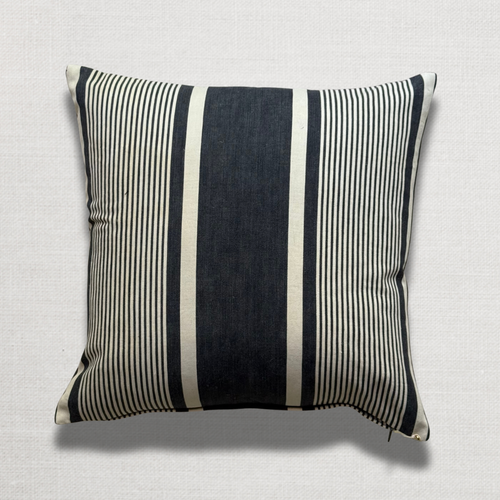 Custom 19th-century French Ticking Pillow (#42)