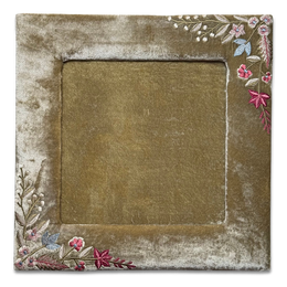 Liza Stems Silk Velvet Square Tabletop Frame in Silver Green (#25)
