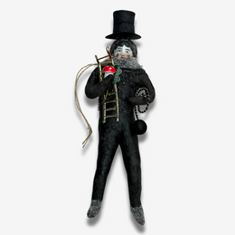 Nostalgic Cotton Chimney Sweeper with Mushroom Ornament