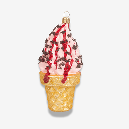 Strawberry Ice Cream Cone Ornament