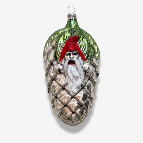 Nostalgic Gnome on Pinecone Ornament