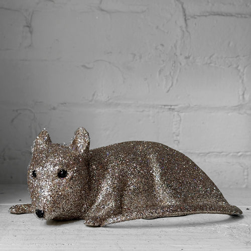 Ino Schaller Large Glitter Rat in Silver