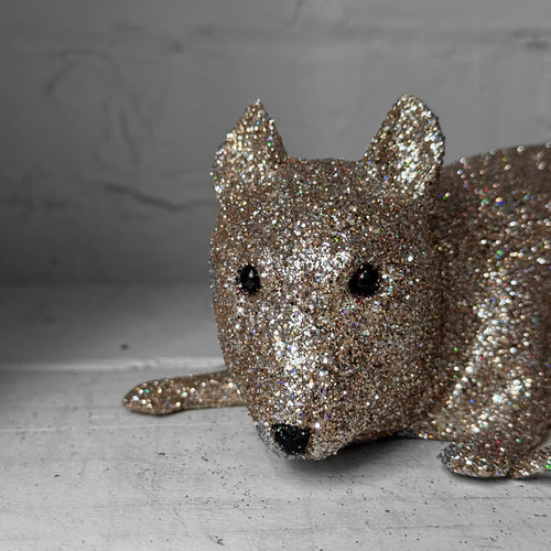 Ino Schaller Large Glitter Rat in Silver