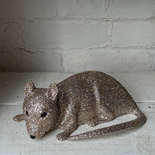 Ino Schaller Large Glitter Rat in Silver