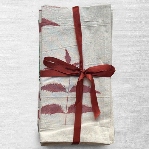 Les Indiennes Branches Napkin Set in Red