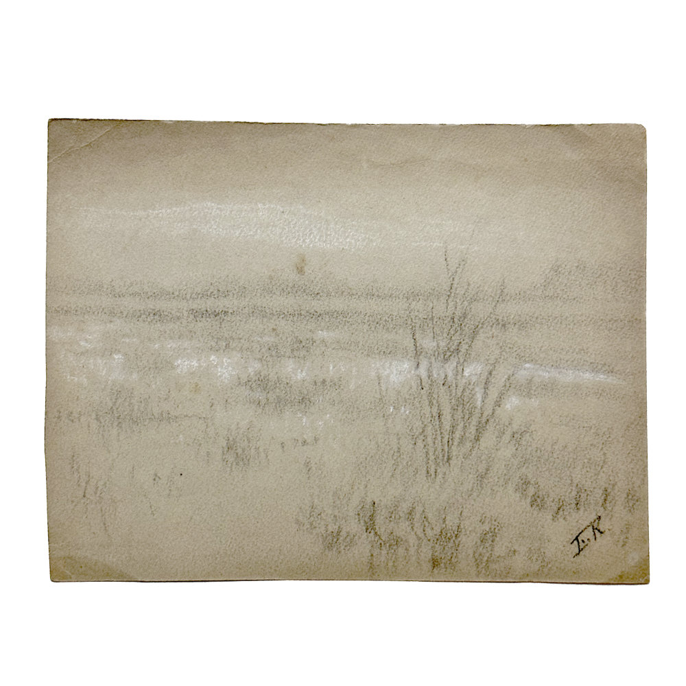 Evert Rabbers Early 20th-century Landscape Drawing (ERL24)