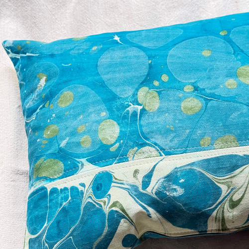 Hand Marbled One-of-a-Kind Pillow (26-12)