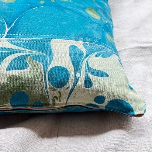 Hand Marbled One-of-a-Kind Pillow (26-12)